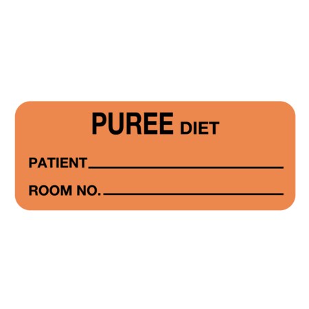 Puree Diet Label 7/8 X 1-5/8